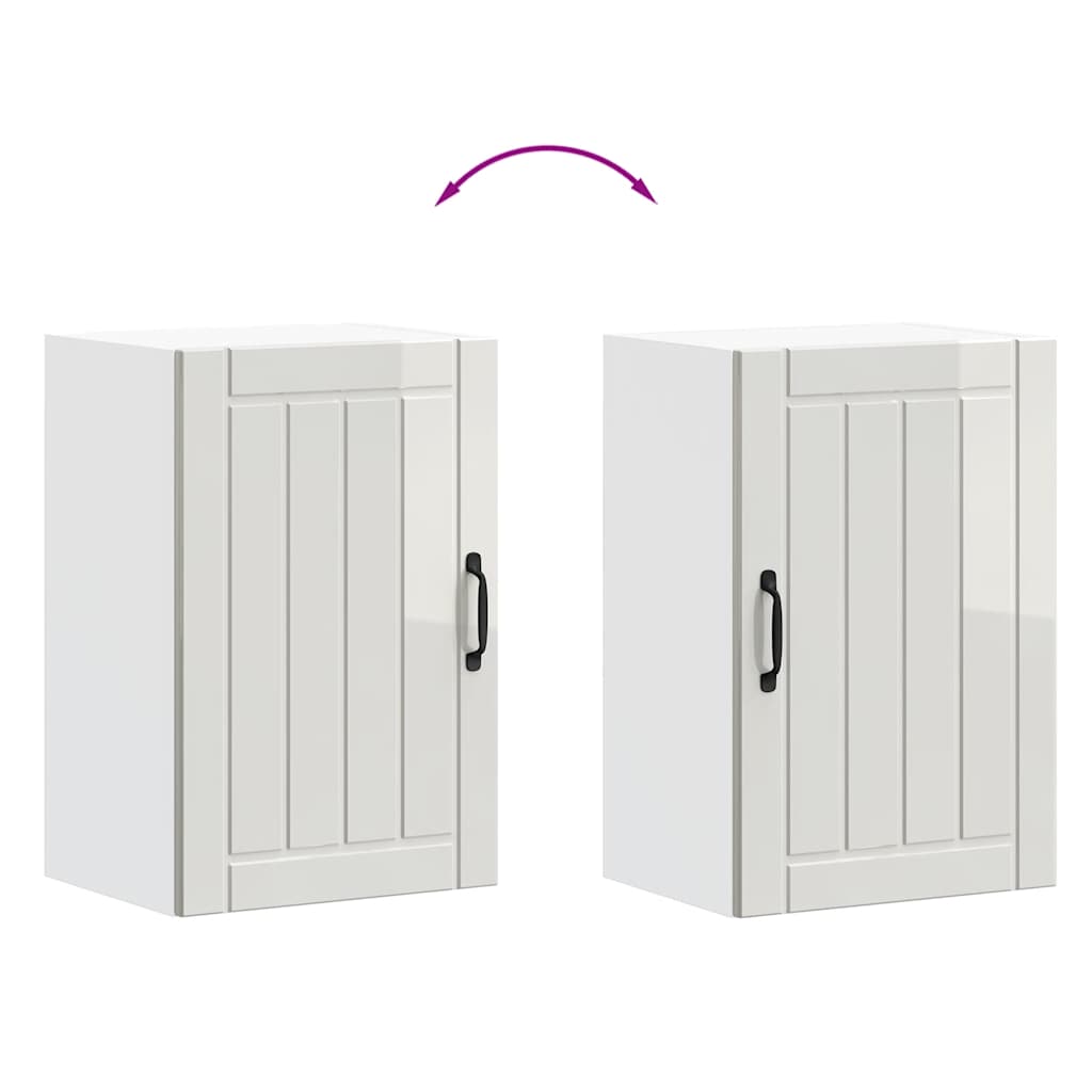 vidaXL ντουλάπι τοίχου κουζίνας "Lucca" Υψηλή στιλπνότητα λευκό