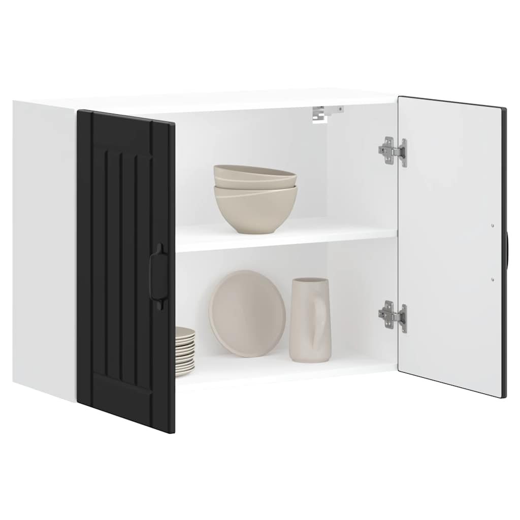 vidaXL Ντουλάπι τοίχου κουζίνας "Lucca" Μαύρο κατασκευασμένο ξύλο