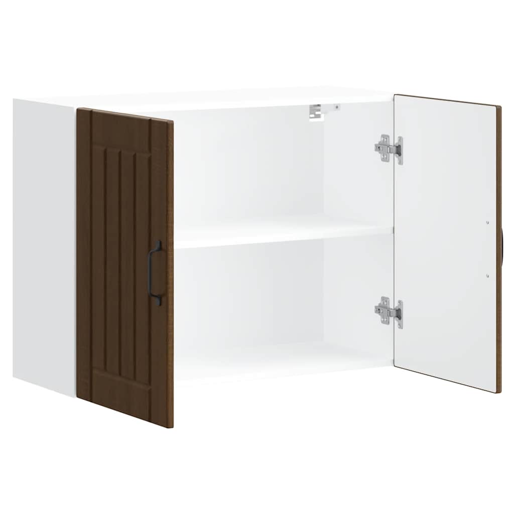 vidaXL ντουλάπι τοίχου κουζίνας "Lucca" Καφέ δρυς καπλαμά ξύλινο