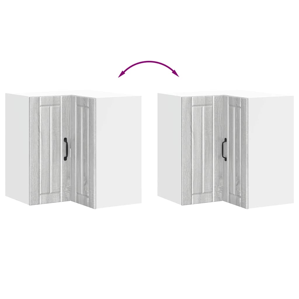 vidaXL Γωνιακό ντουλάπι τοίχου κουζίνας "Lucca" Γκρι Sonoma