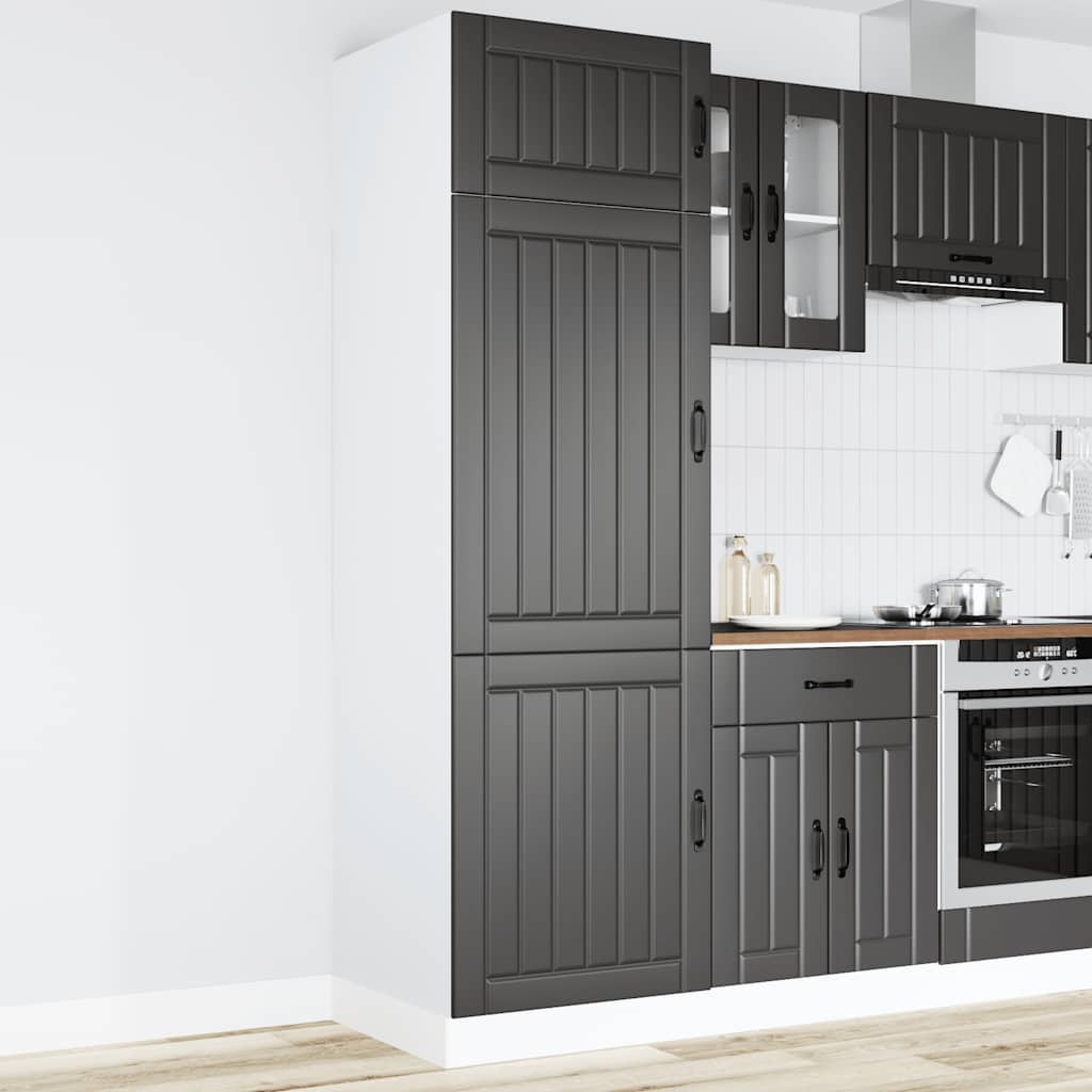 vidaXL Ντουλάπι κουζίνας "Lucca" Μαύρο μηχανουργικό ξύλο