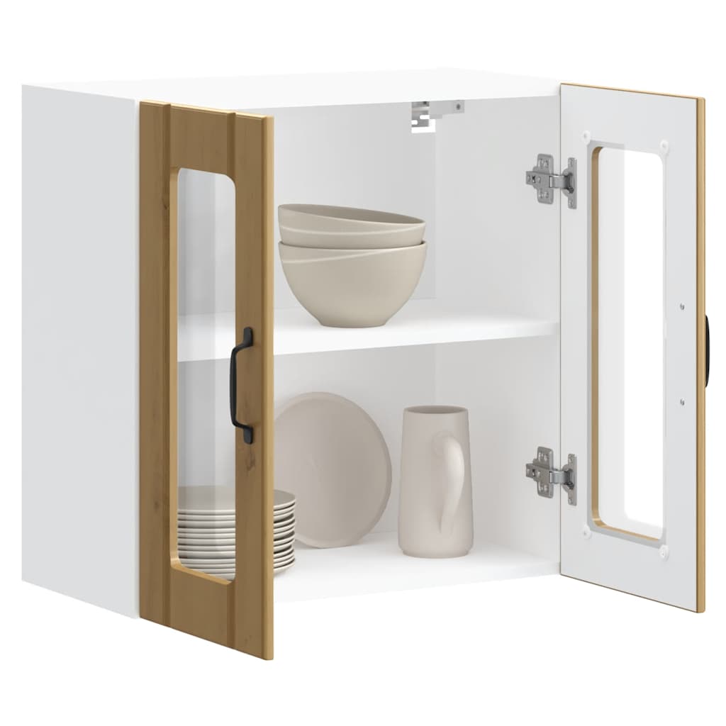 vidaXL Ντουλάπι Κουζίνας με Γυάλινη Πόρτα "Lucca" από Τεχνητό Ξύλο Δρυός Artisan