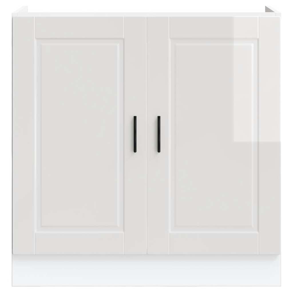 vidaXL Ντουλάπι βάσης νεροχύτη Porto Λευκό Υψηλή Γυαλάδα 80x46x81,5 cm