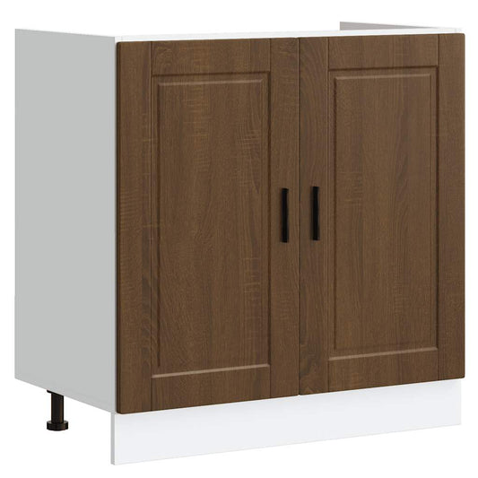vidaXL Ντουλάπι βάσης νεροχύτη Porto Καφέ Δρυς 80x46x81,5 cm