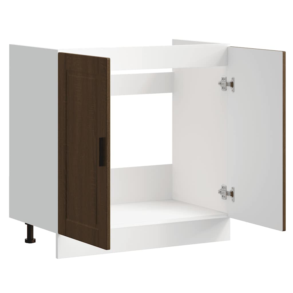 vidaXL Ντουλάπι βάσης νεροχύτη Porto Καφέ Δρυς 80x46x81,5 cm