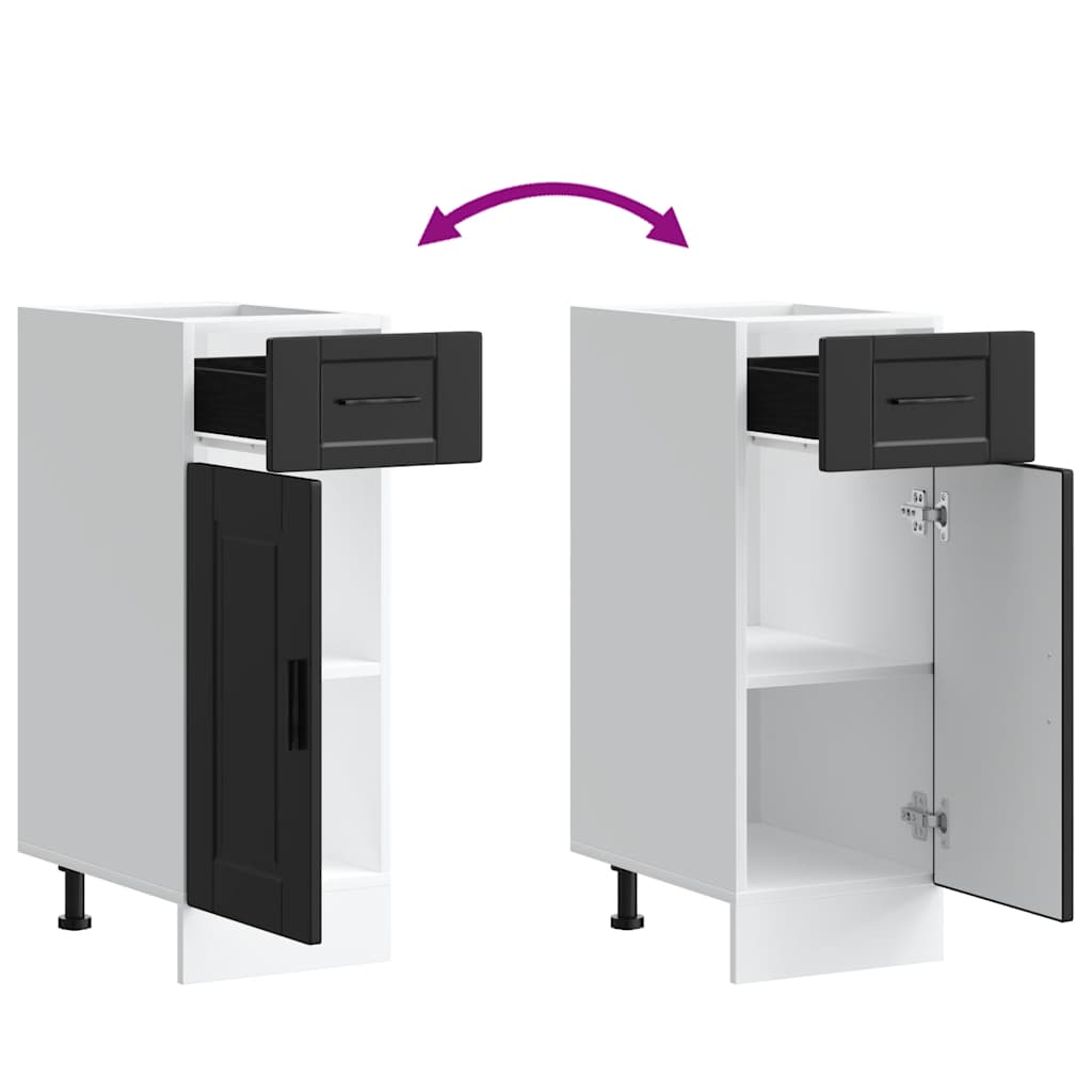 vidaXL ντουλάπι βάσης κουζίνας Porto Μαύρο κατασκευασμένο ξύλο