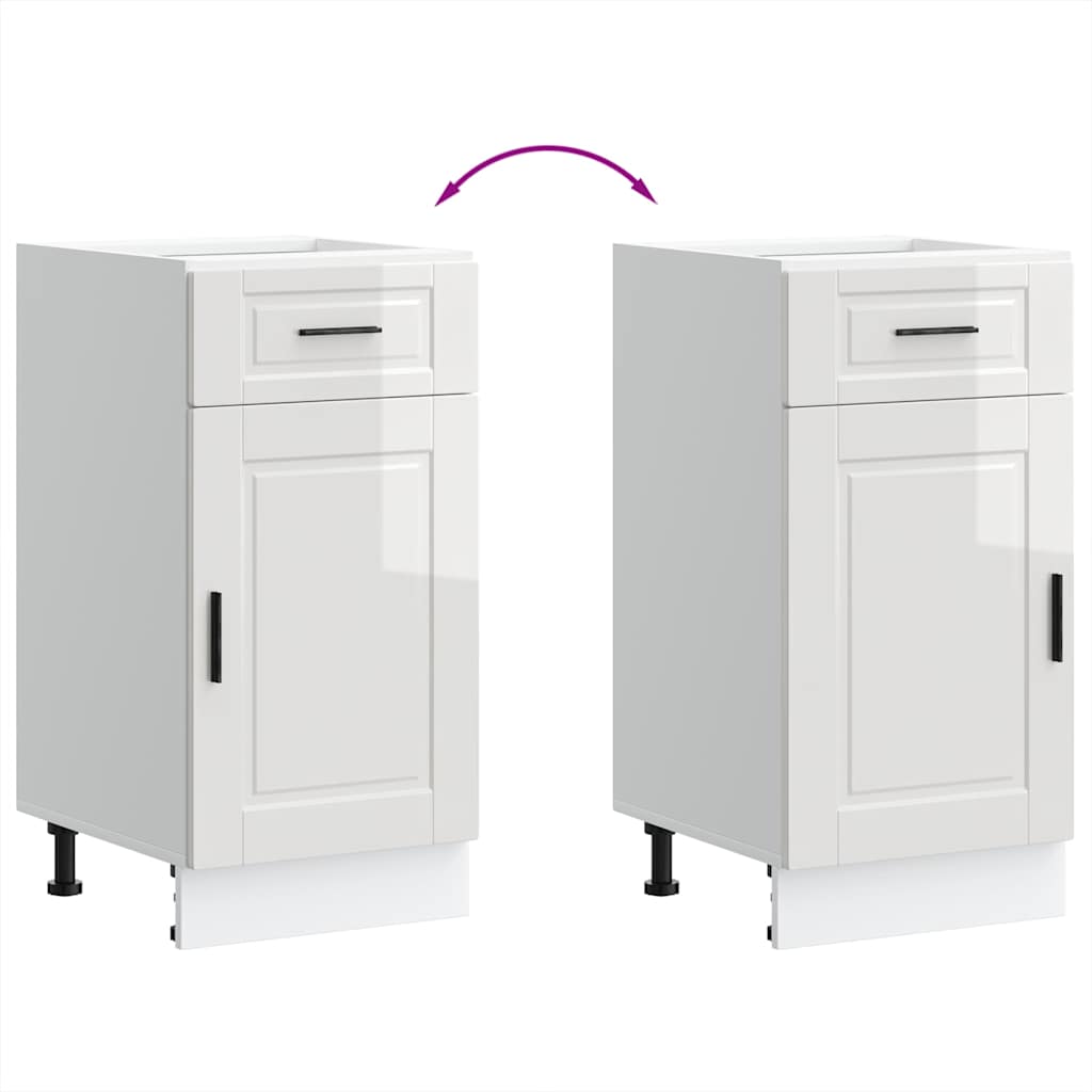 vidaXL ντουλάπι βάσης κουζίνας Porto Λευκό Υψηλής στιλπνότητας