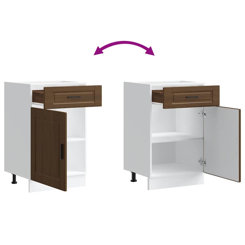 vidaXL ντουλάπι βάσης κουζίνας Porto Καφέ Δρυς κατασκευασμένο ξύλο