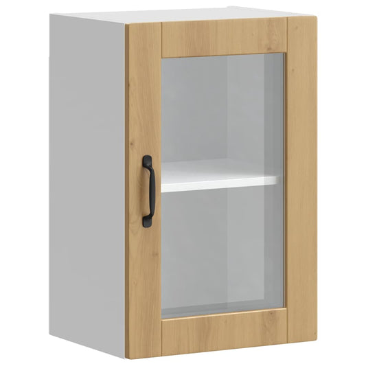 vidaXL Ντουλάπι τοίχου κουζίνας με γυάλινη πόρτα Porto Δρυς τεχνίτης
