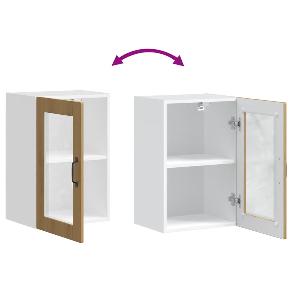 vidaXL Ντουλάπι τοίχου κουζίνας με γυάλινη πόρτα Porto Δρυς τεχνίτης