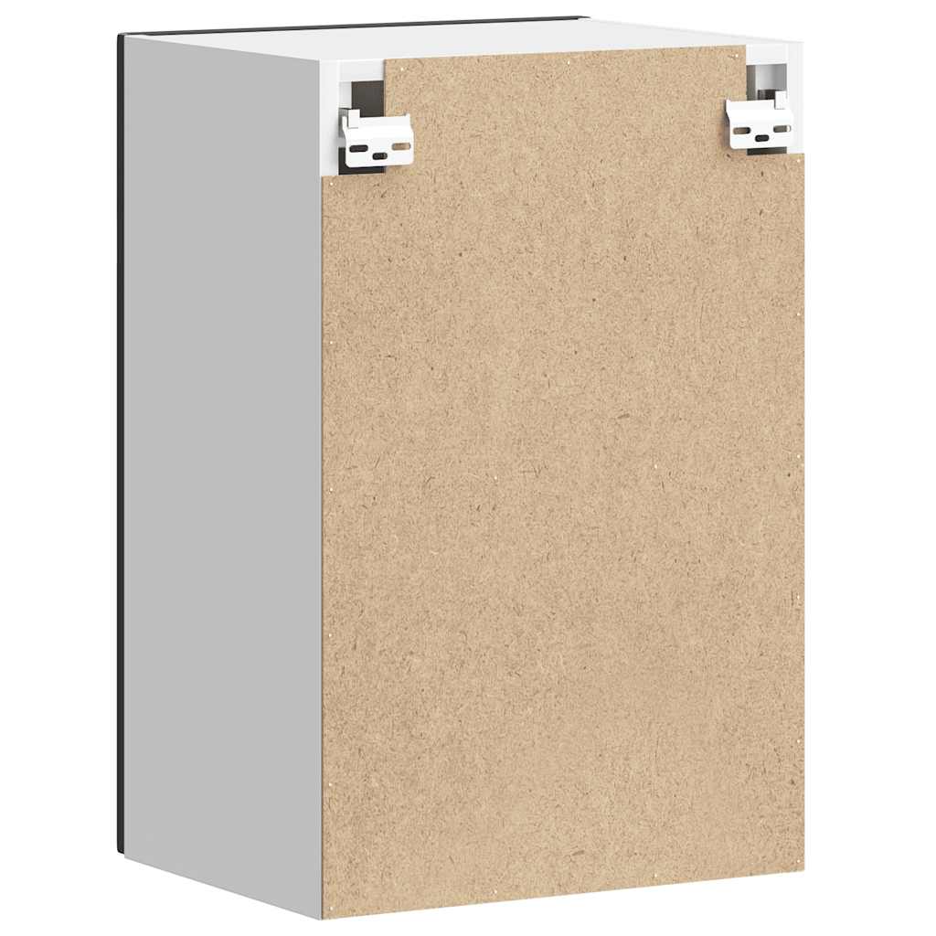 vidaXL ντουλάπι τοίχου κουζίνας "Porto" Μαύρο μηχανουργικό ξύλο