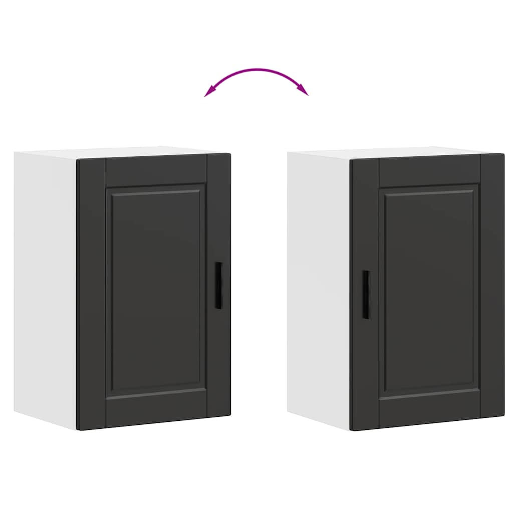 vidaXL ντουλάπι τοίχου κουζίνας "Porto" Μαύρο μηχανουργικό ξύλο