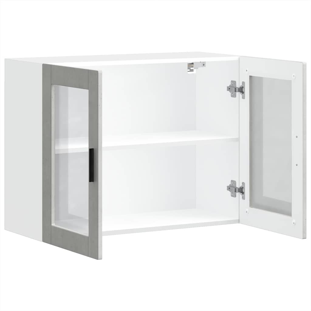 vidaXL Ντουλάπι τοίχου κουζίνας με γυάλινη πόρτα Porto Μπετόν Γκρι
