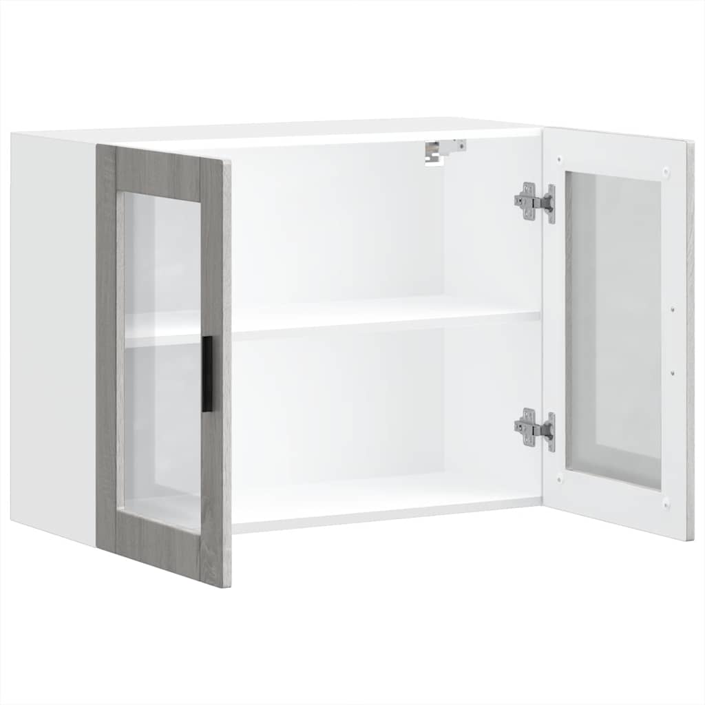 vidaXL Ντουλάπι τοίχου κουζίνας με γυάλινη πόρτα Porto Γκρι Sonoma