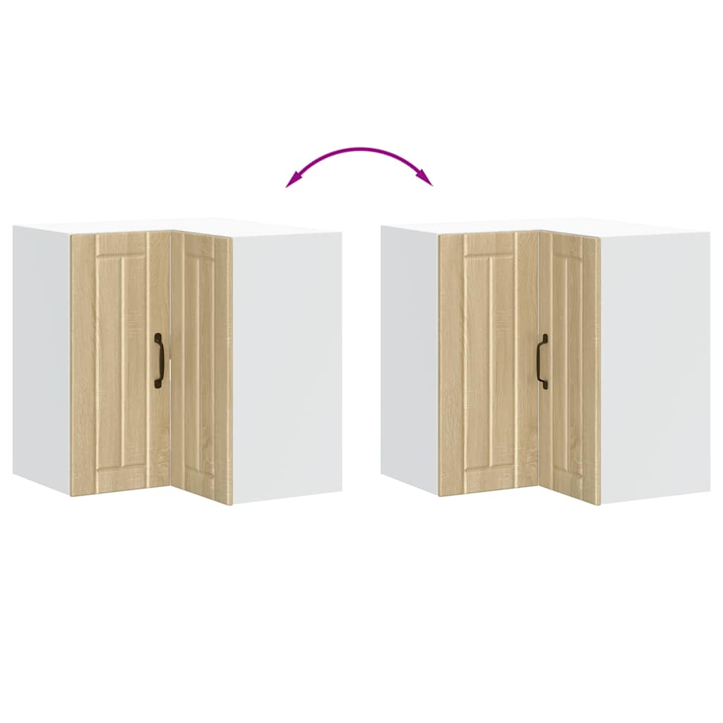 vidaXL Γωνιακό ντουλάπι τοίχου κουζίνας Porto Sonoma Δρυς Επεξ. Ξύλο