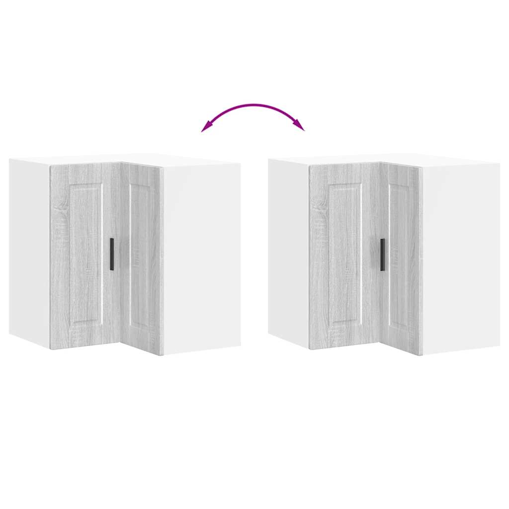 vidaXL Γωνιακό ντουλάπι τοίχου κουζίνας Porto Γκρι Sonoma Επεξ. Ξύλο