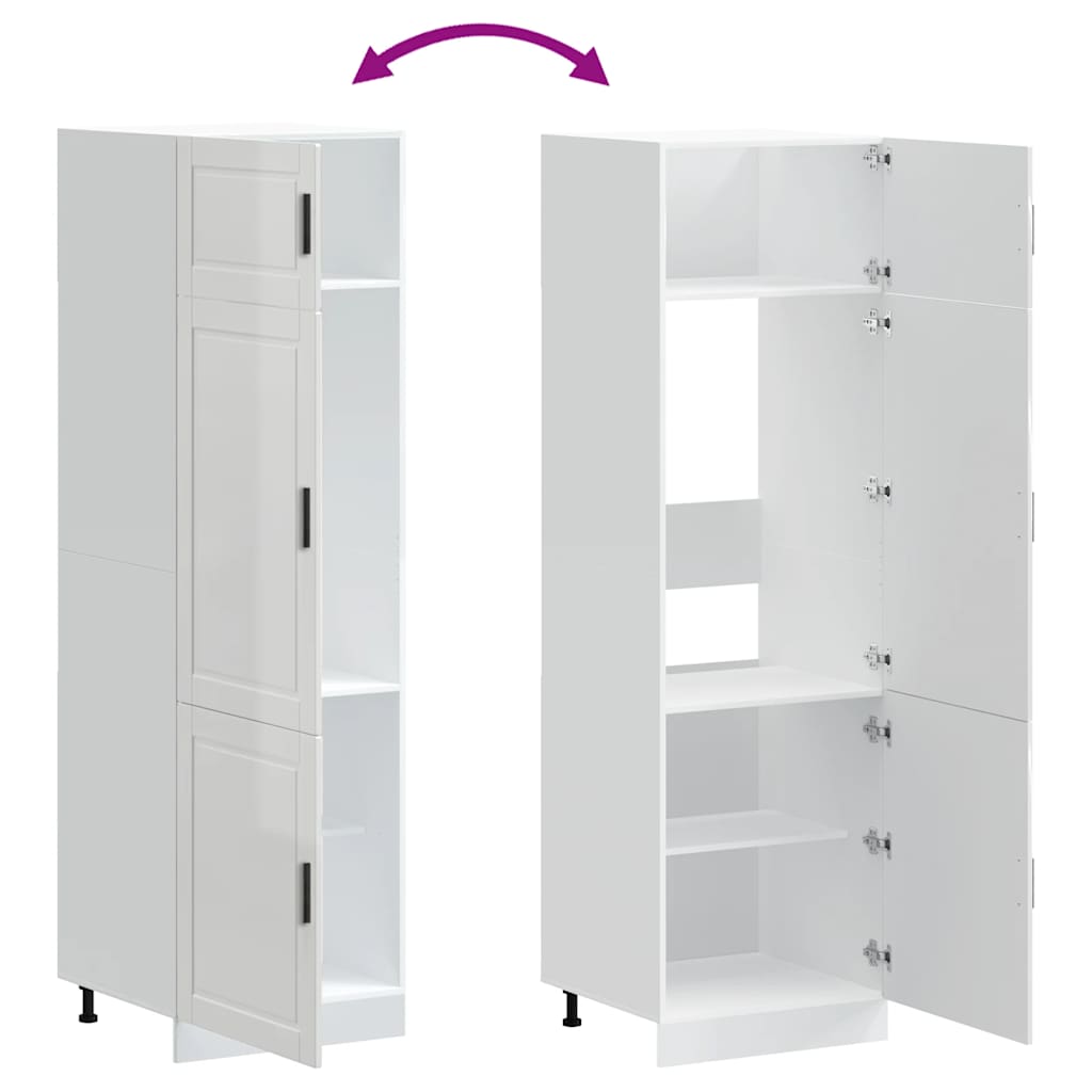 vidaXL Ντουλάπι κουζίνας Porto Γυαλ. Λευκό Επεξεργασμένο Ξύλο