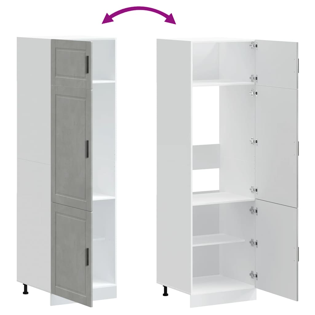 vidaXL Ντουλάπι κουζίνας Porto Γκρι Σκυροδέματος Επεξεργασμένο Ξύλο