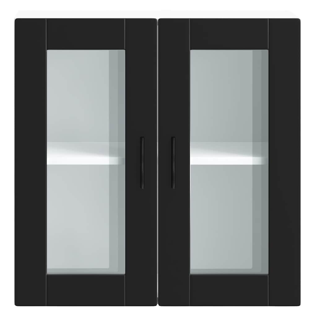 vidaXL Ντουλάπι τοίχου κουζίνας με γυάλινη πόρτα Porto Μαύρο