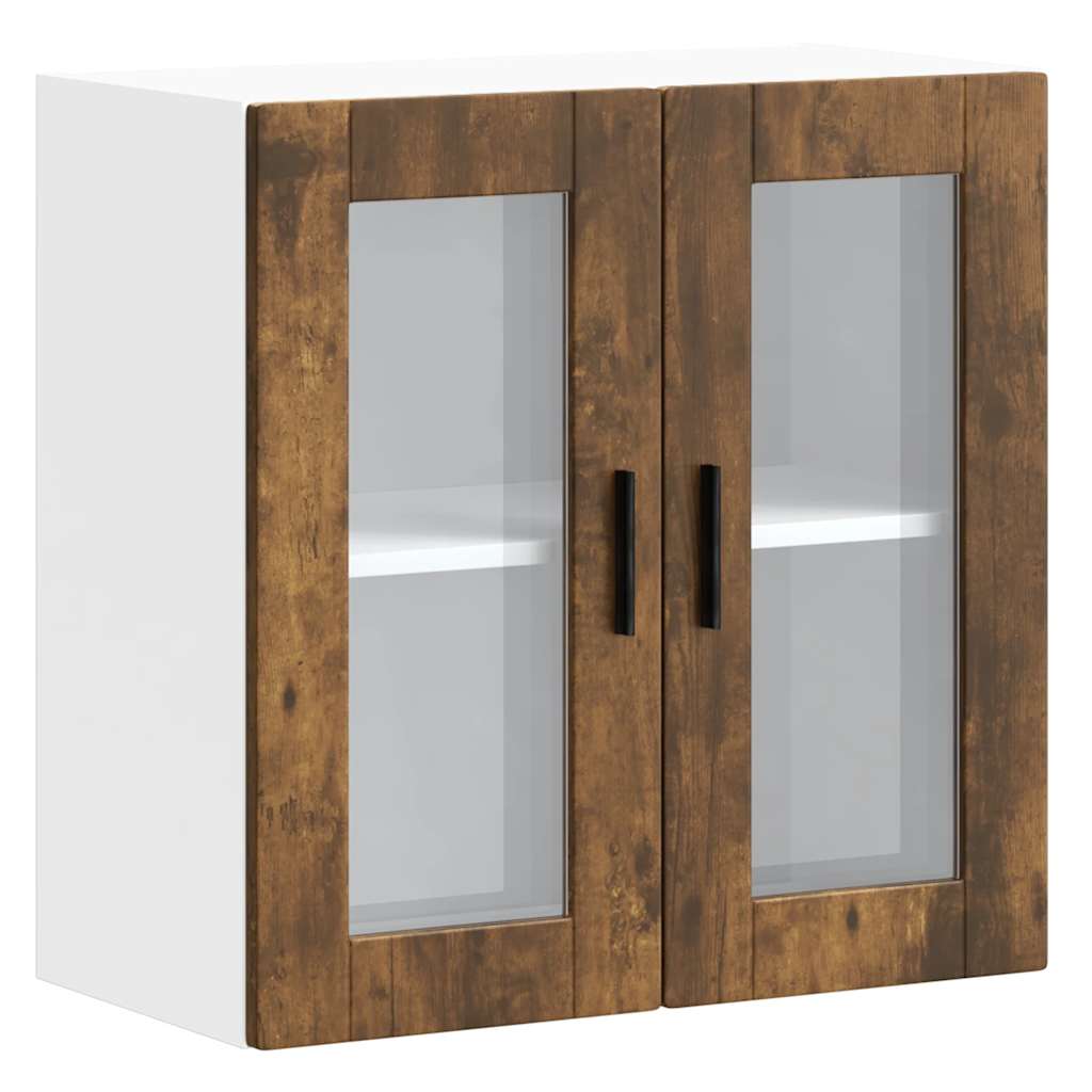 vidaXL Ντουλάπι τοίχου κουζίνας με γυάλινη πόρτα Porto Καπνιστή δρυς