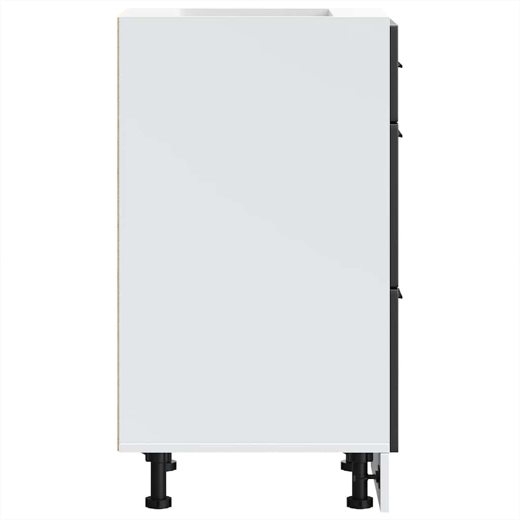 vidaXL Βάση Κουζίνας "Porto" Μαύρο από Μηχανικά Επεξεργασμένο Ξύλο