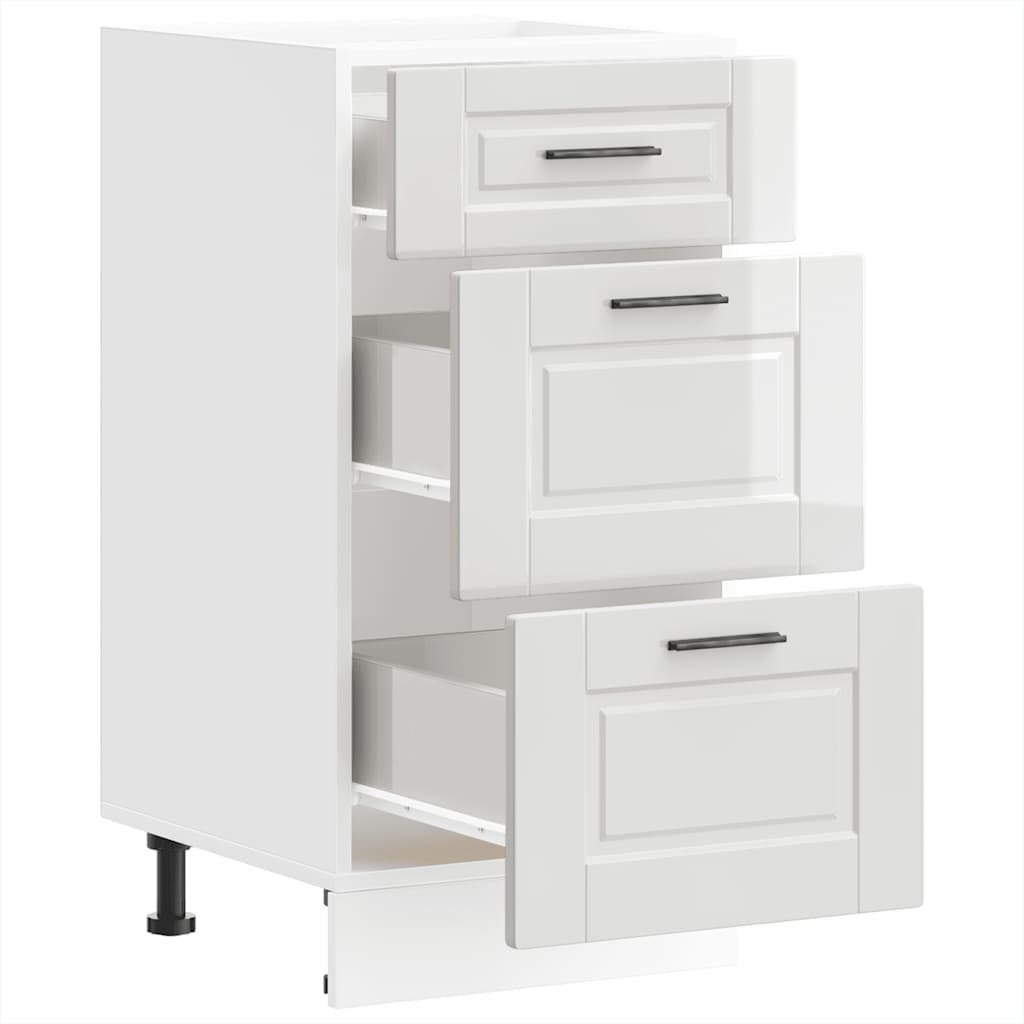 vidaXL ντουλάπι βάσης κουζίνας Porto Λευκό Υψηλής στιλπνότητας