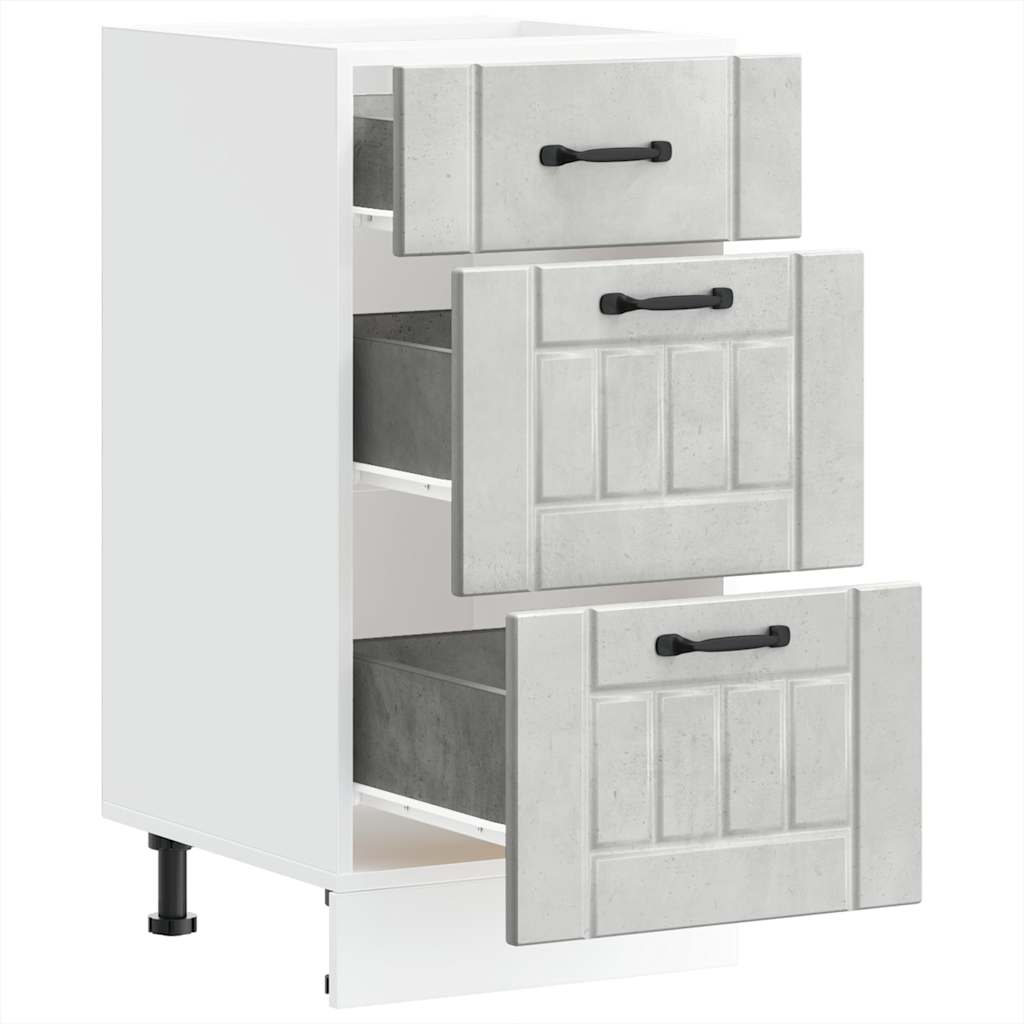 vidaXL ντουλάπι βάσης κουζίνας Lucca Μπετόν Γκρι κατασκευασμένο ξύλο