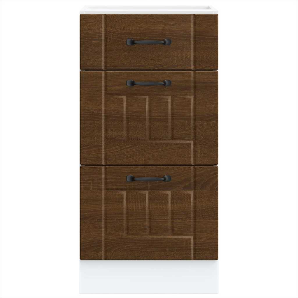 vidaXL ντουλάπι βάσης κουζίνας Lucca Καφέ Δρυς κατασκευασμένο ξύλο