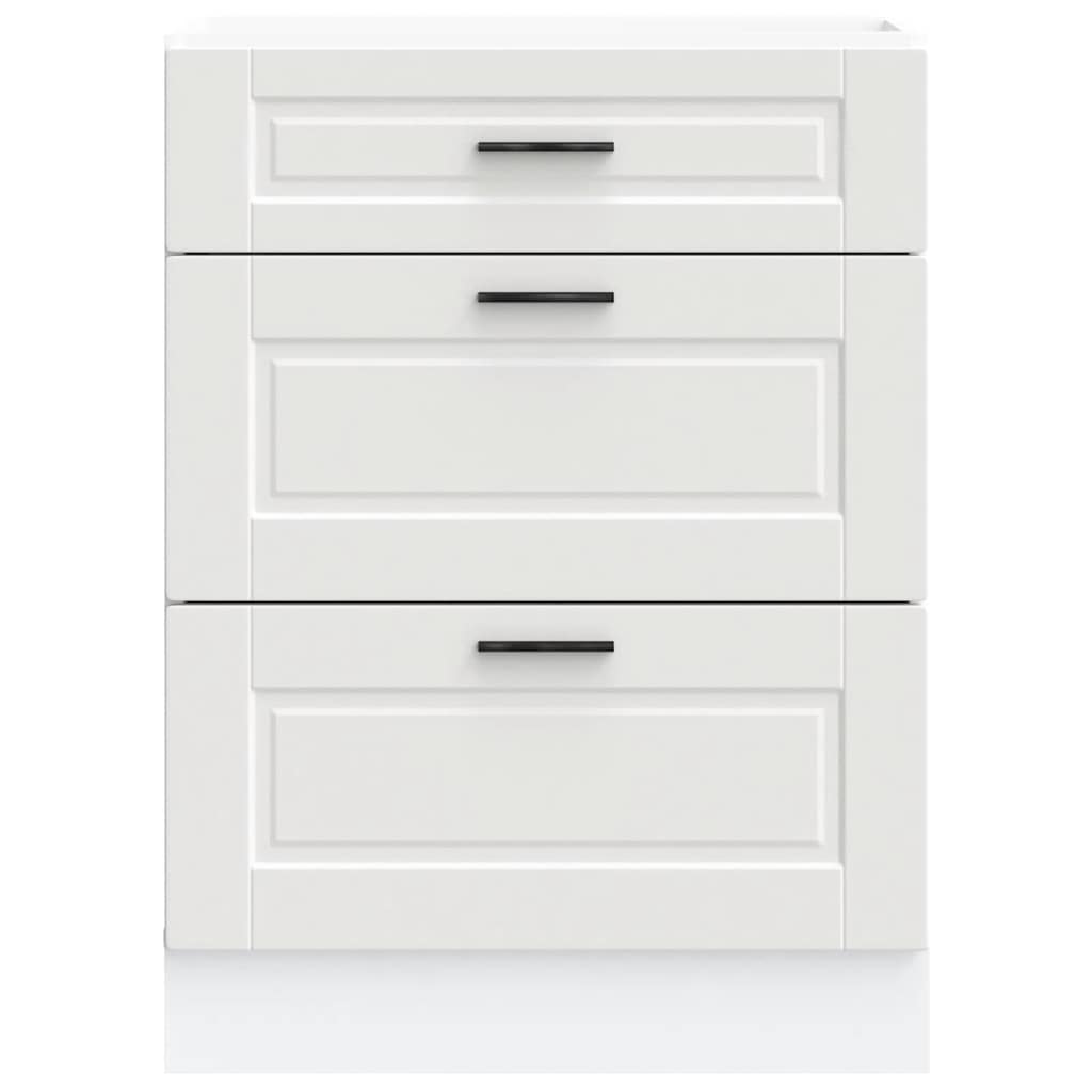 vidaXL ντουλάπι βάσης κουζίνας Porto Λευκό κατασκευασμένο ξύλο