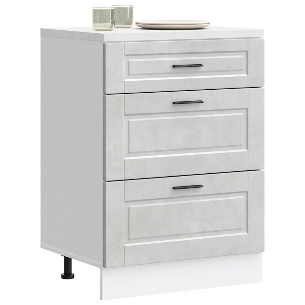 vidaXL ντουλάπι βάσης κουζίνας Porto Μπετόν Γκρι κατασκευασμένο ξύλο