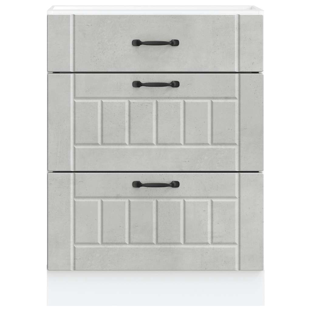 vidaXL ντουλάπι βάσης κουζίνας Lucca Μπετόν Γκρι κατασκευασμένο ξύλο