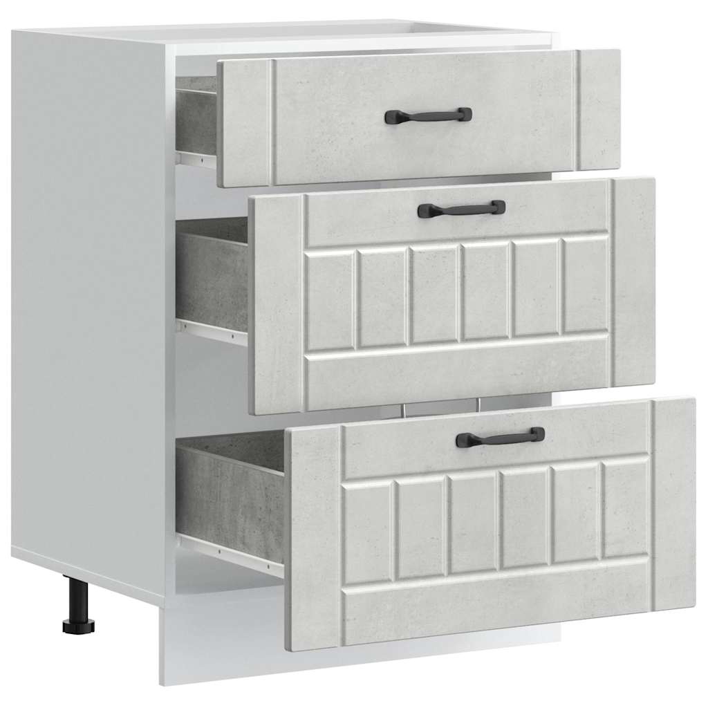 vidaXL ντουλάπι βάσης κουζίνας Lucca Μπετόν Γκρι κατασκευασμένο ξύλο
