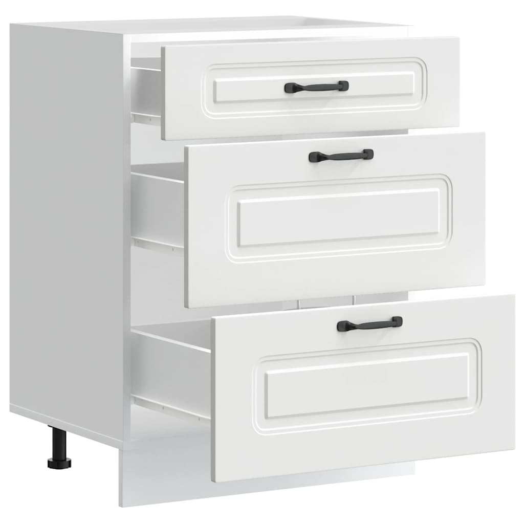 vidaXL ντουλάπι βάσης κουζίνας Kalmar Λευκό από Επεξεργασμένο Ξύλο