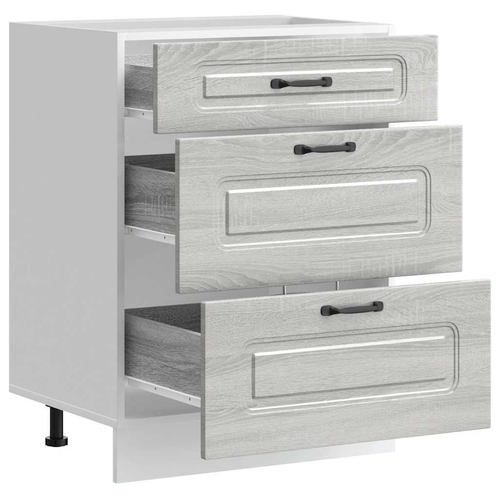 vidaXL ντουλάπι βάσης κουζίνας Kalmar Γκρι sonoma Επεξεργασμένο Ξύλο