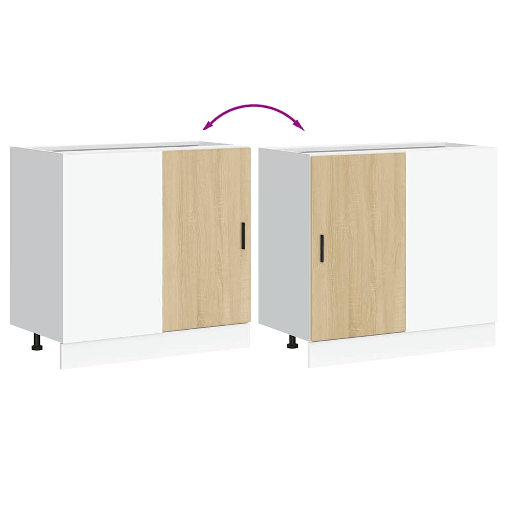 vidaXL Ντουλάπι βάσης νεροχύτη Lyon Sonoma Δρυς από Επεξεργασμένο Ξύλο