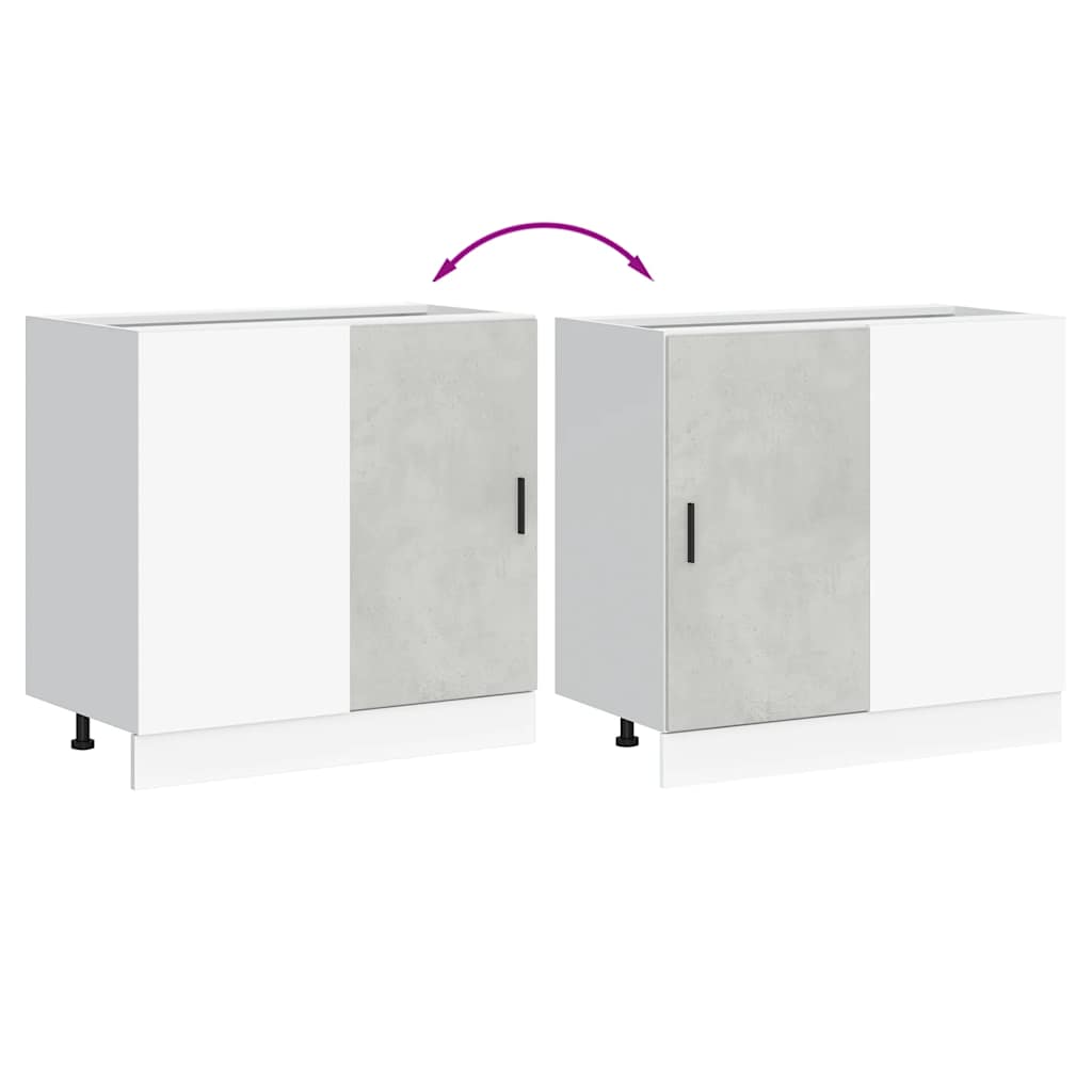 vidaXL Ντουλάπι βάσης νεροχύτη Lyon Γκρι Σκυροδέματος