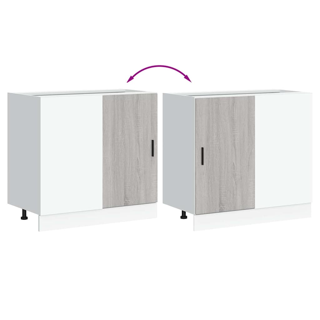 vidaXL Ντουλάπι βάσης νεροχύτη Lyon Γκρι Sonoma από Επεξεργασμένο Ξύλο