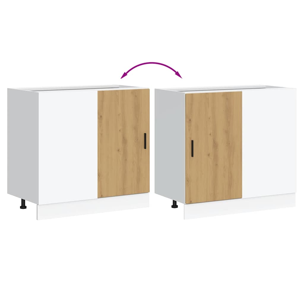 vidaXL Ντουλάπι βάσης νεροχύτη Lyon Αρτισιανή Δρυς Επεξεργασμένο Ξύλο