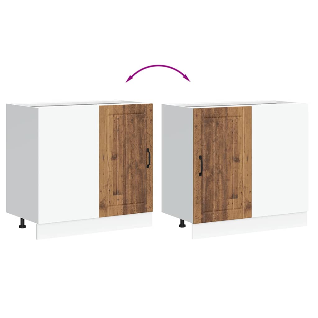 vidaXL νιπτήρας ντουλάπι βάσης "Lucca" Παλιό ξύλο μηχανουργικό ξύλο