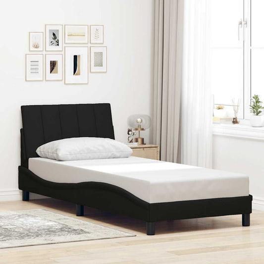 vidaXL Σκελετός Κρεβατιού Χωρίς Στρώμα Hanko Μαύρο 90x190 εκ. Υφασμάτινο