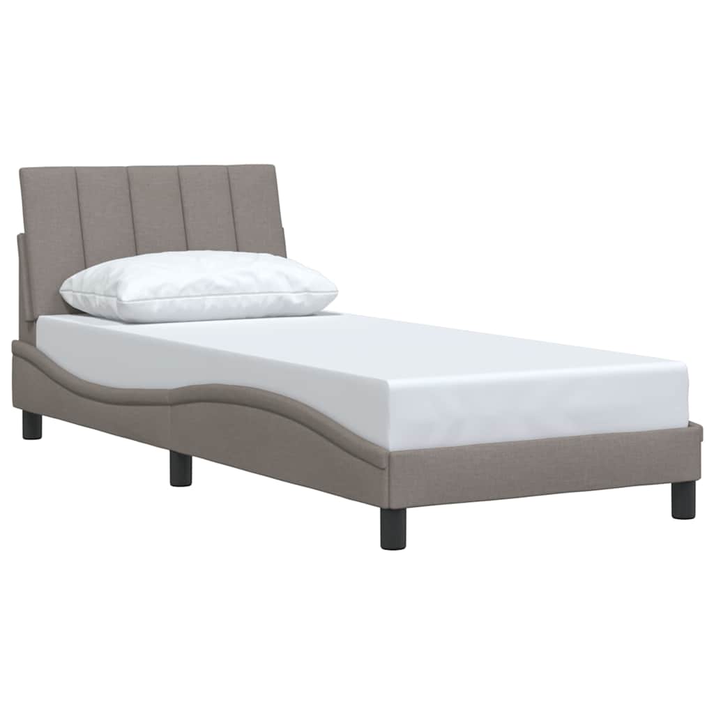 vidaXL Σκελετός Κρεβατιού Χωρίς Στρώμα Hanko Taupe 90x190 εκ. Υφασμάτινο