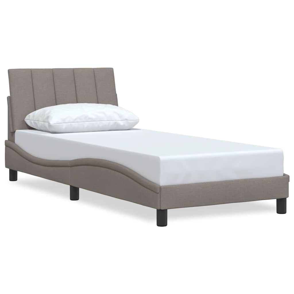 vidaXL Σκελετός Κρεβατιού Χωρίς Στρώμα Hanko Taupe 90x200 εκ. Υφασμάτινο