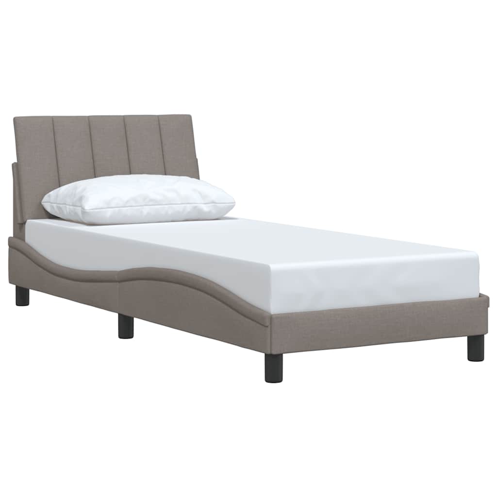 vidaXL Σκελετός Κρεβατιού Χωρίς Στρώμα Hanko Taupe 90x200 εκ. Υφασμάτινο
