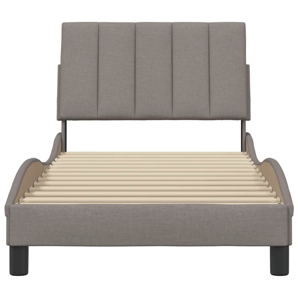 vidaXL Σκελετός Κρεβατιού Χωρίς Στρώμα Hanko Taupe 90x200 εκ. Υφασμάτινο