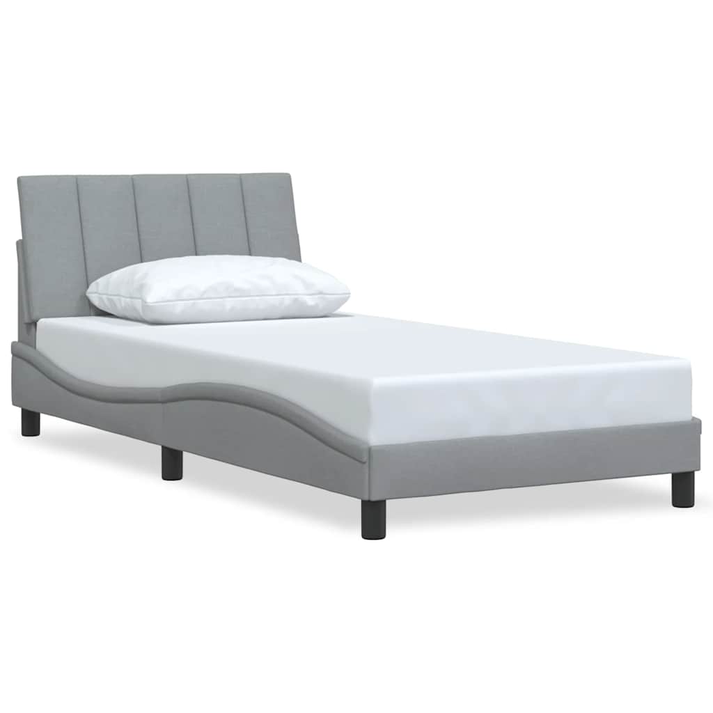 vidaXL Σκελετός Κρεβατιού Χωρίς Στρώμα Hanko Αν. Γκρι 100x200 εκ. Υφασμάτινο