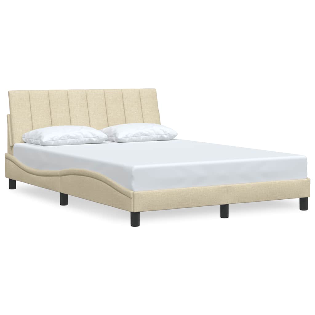 vidaXL Σκελετός Κρεβατιού Χωρίς Στρώμα Hanko Κρεμ 140x200 εκ.Υφασμάτινο