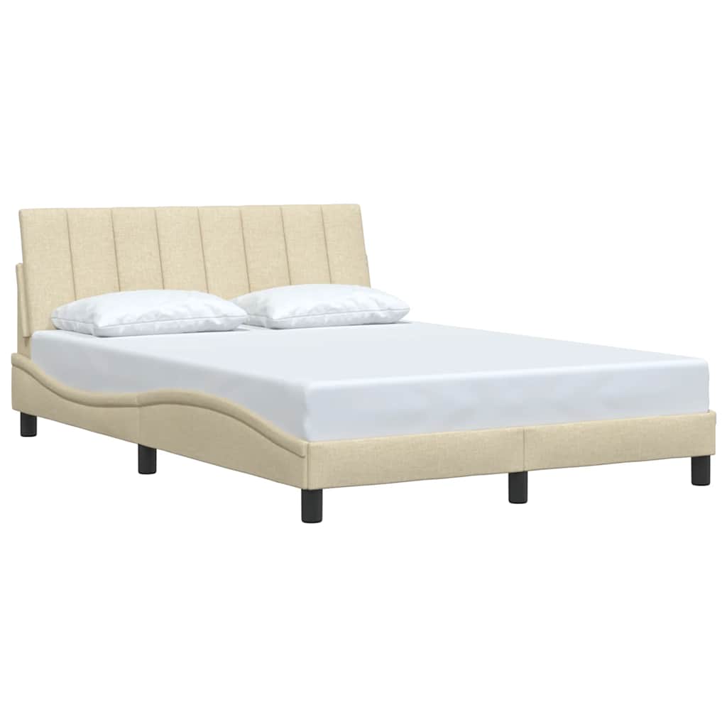 vidaXL Σκελετός Κρεβατιού Χωρίς Στρώμα Hanko Κρεμ 140x200 εκ.Υφασμάτινο