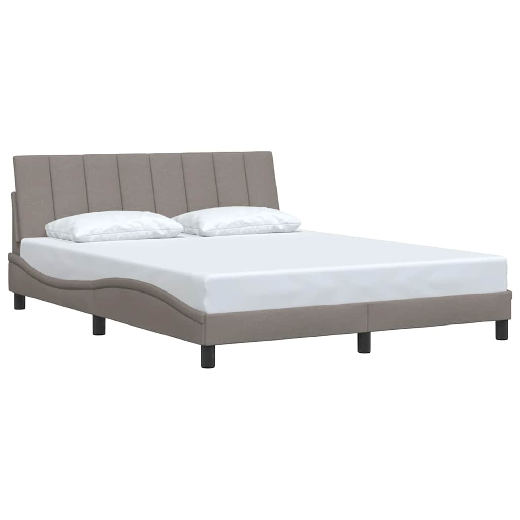 vidaXL Σκελετός Κρεβατιού Χωρίς Στρώμα Hanko Taupe 160x200 εκ. Υφασμάτινο