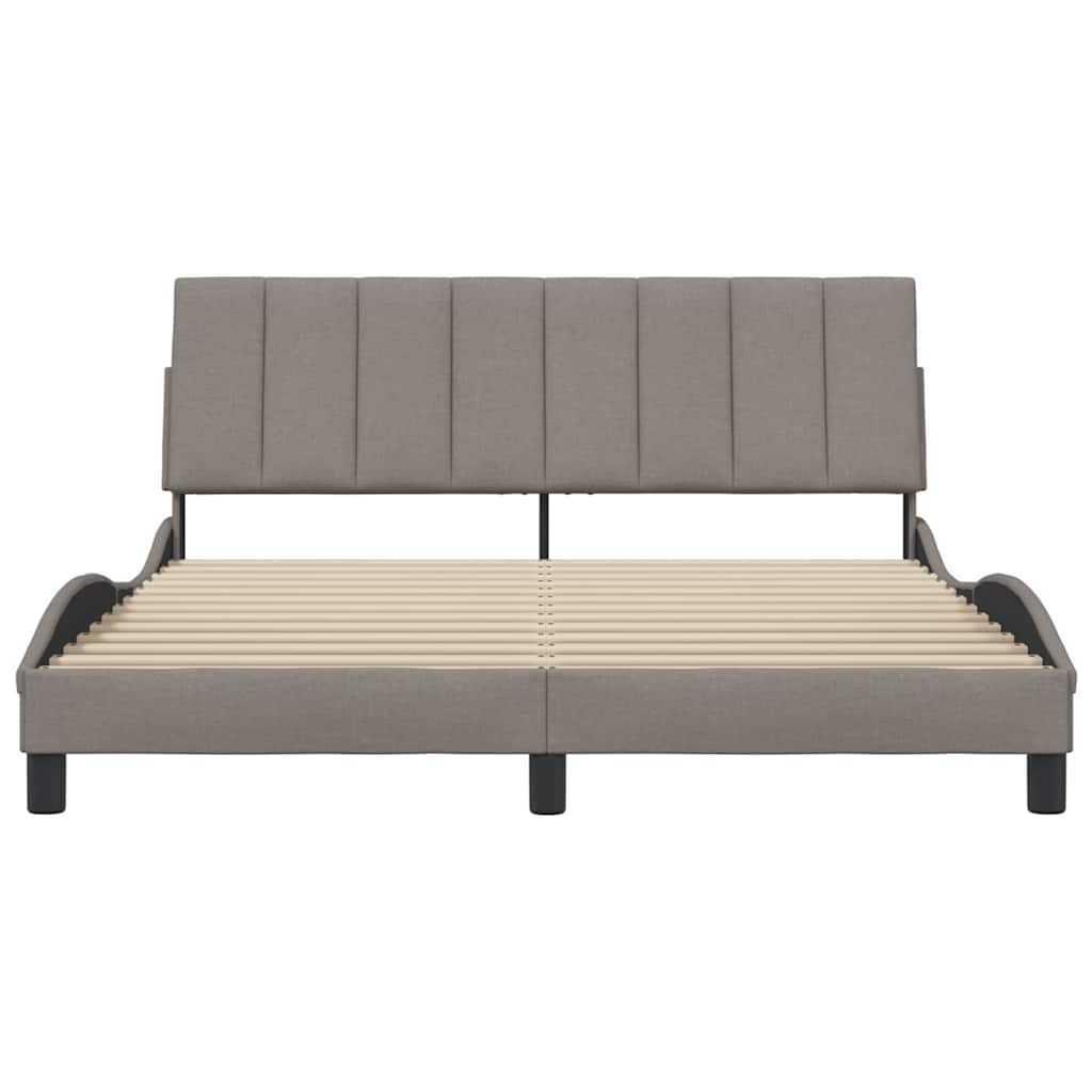 vidaXL Σκελετός Κρεβατιού Χωρίς Στρώμα Hanko Taupe 160x200 εκ. Υφασμάτινο