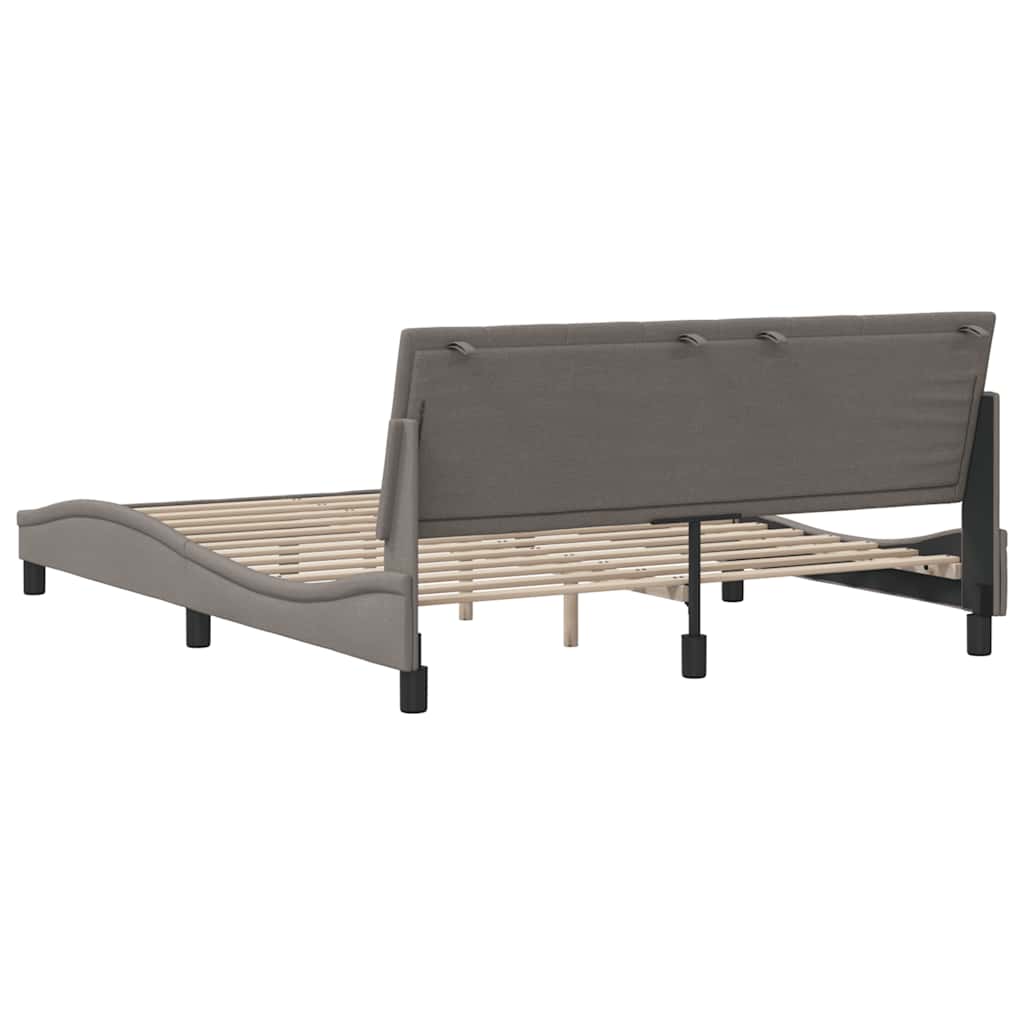 vidaXL Σκελετός Κρεβατιού Χωρίς Στρώμα Hanko Taupe 160x200 εκ. Υφασμάτινο